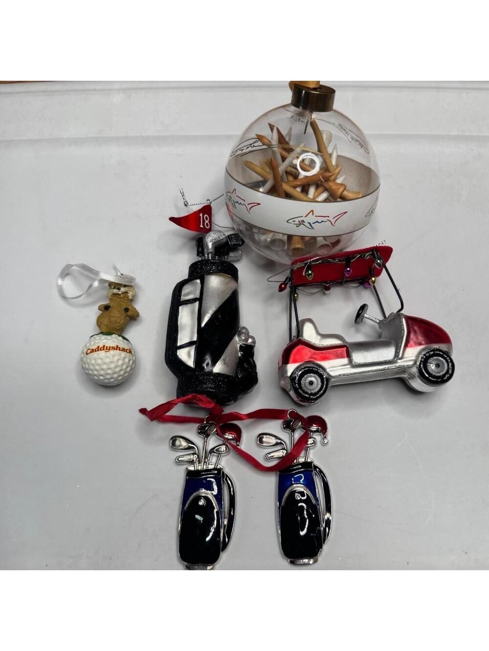 Golf theme Christmas ornament bundle